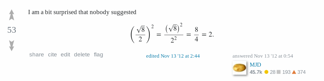 A screenshot of a Math.SE post,
with my name and potato avatar at the lower-right corner